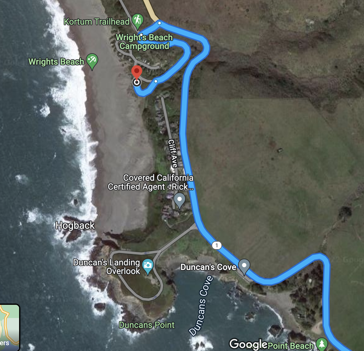 Map to Wrights Beach Entrance Map to Wrights Beach Entrance